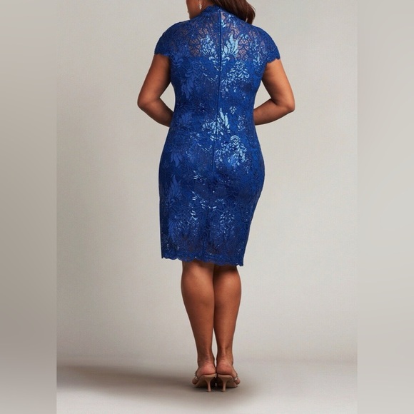 Tadashi Shoji Brinnan Womens Dress Plus Blue Sequin Embroidered $418 NWT - Picture 4 of 5